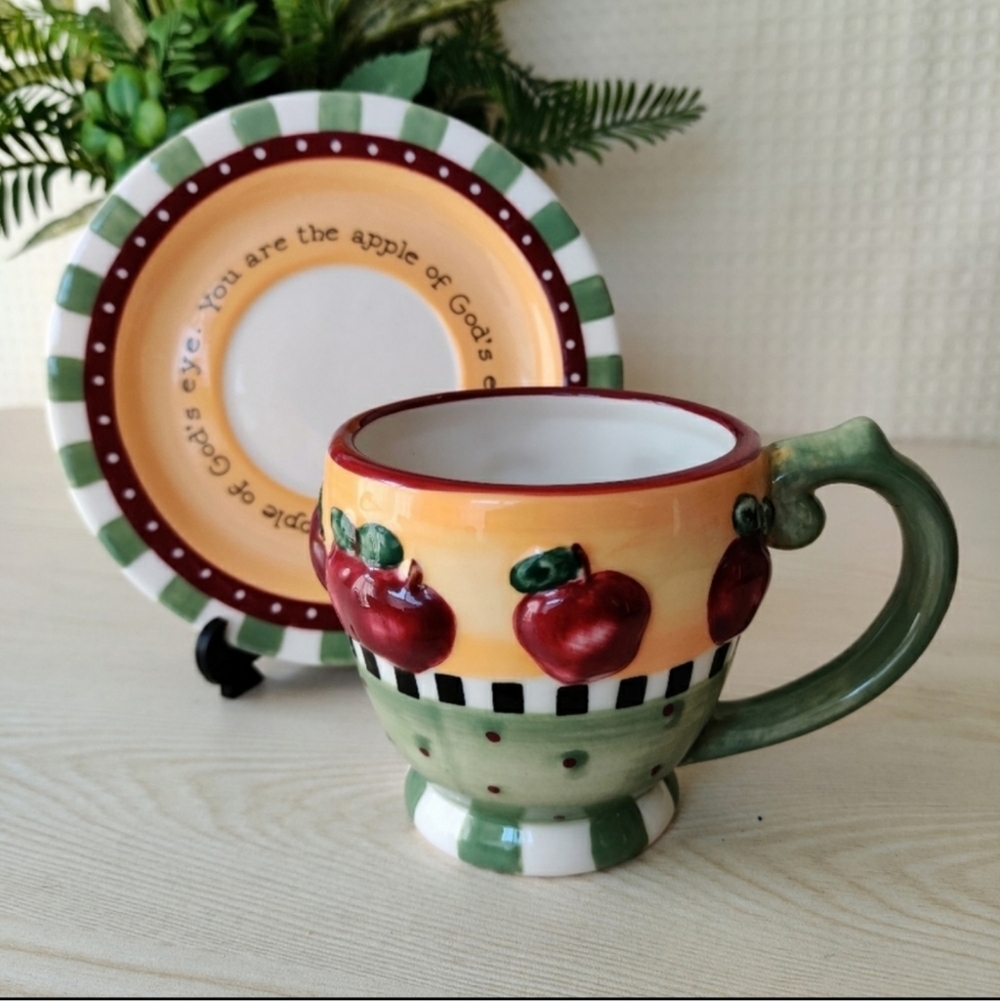 Dickson's,Tea Cup and Saucer Set.  "You are the apple of God's eye"
